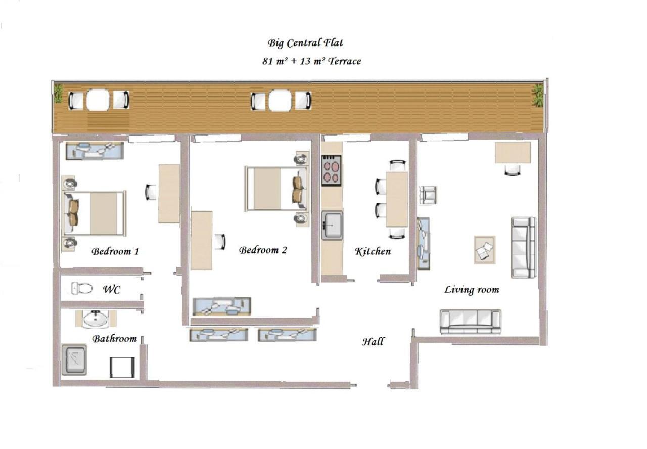 Notre Dame - Huge Sunny Modern 2Br Flat - Terrace Apartment Nisa Exterior foto